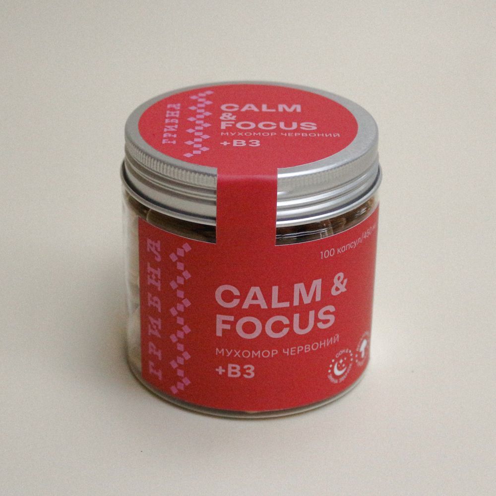Calm & Focus, Мухомор + B3, 450мг, 140vcaps K003308 фото