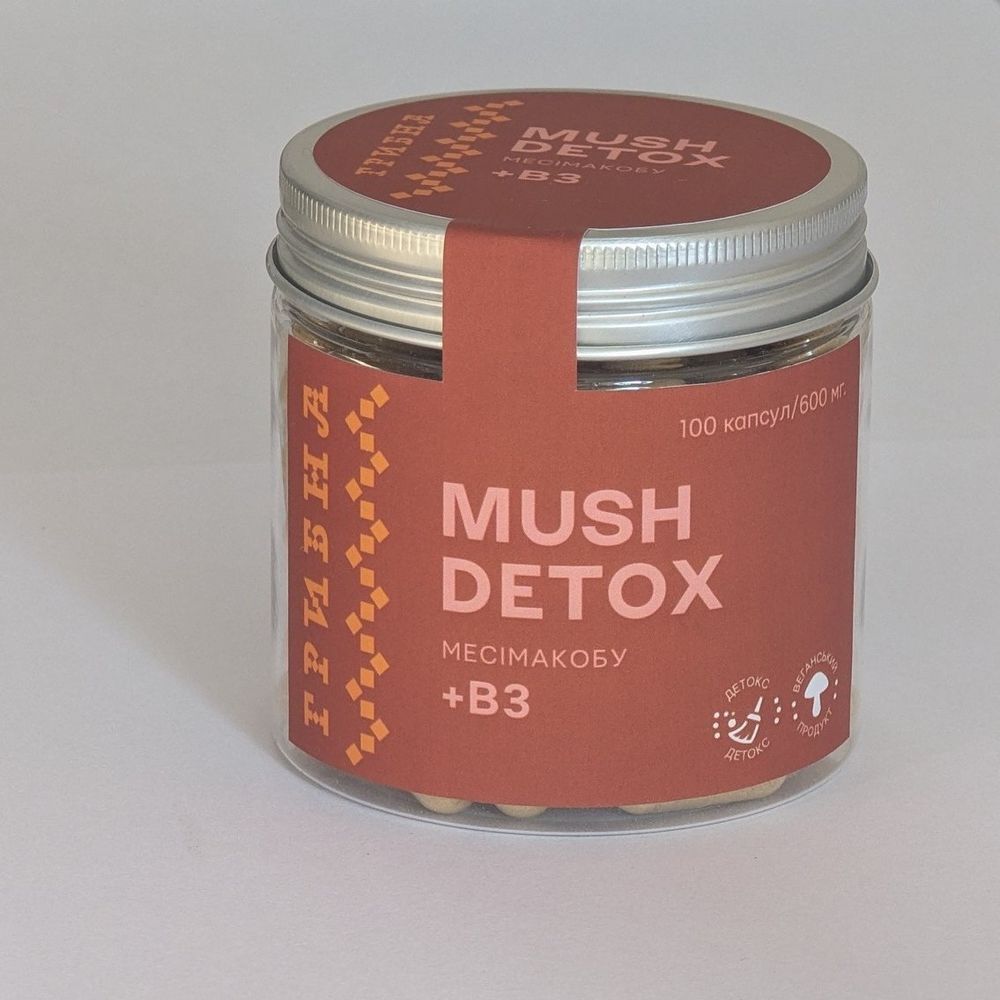 Mush detox, Mesimakobu+B3, 600mg, 100vcaps K003305 фото