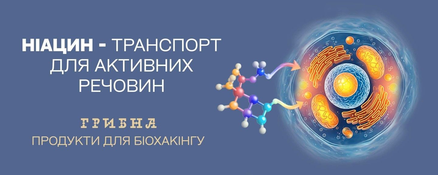 Банер НІАЦИН – ТРАНСПОРТ ДЛЯ АКТИВНИХ РЕЧОВИН.
